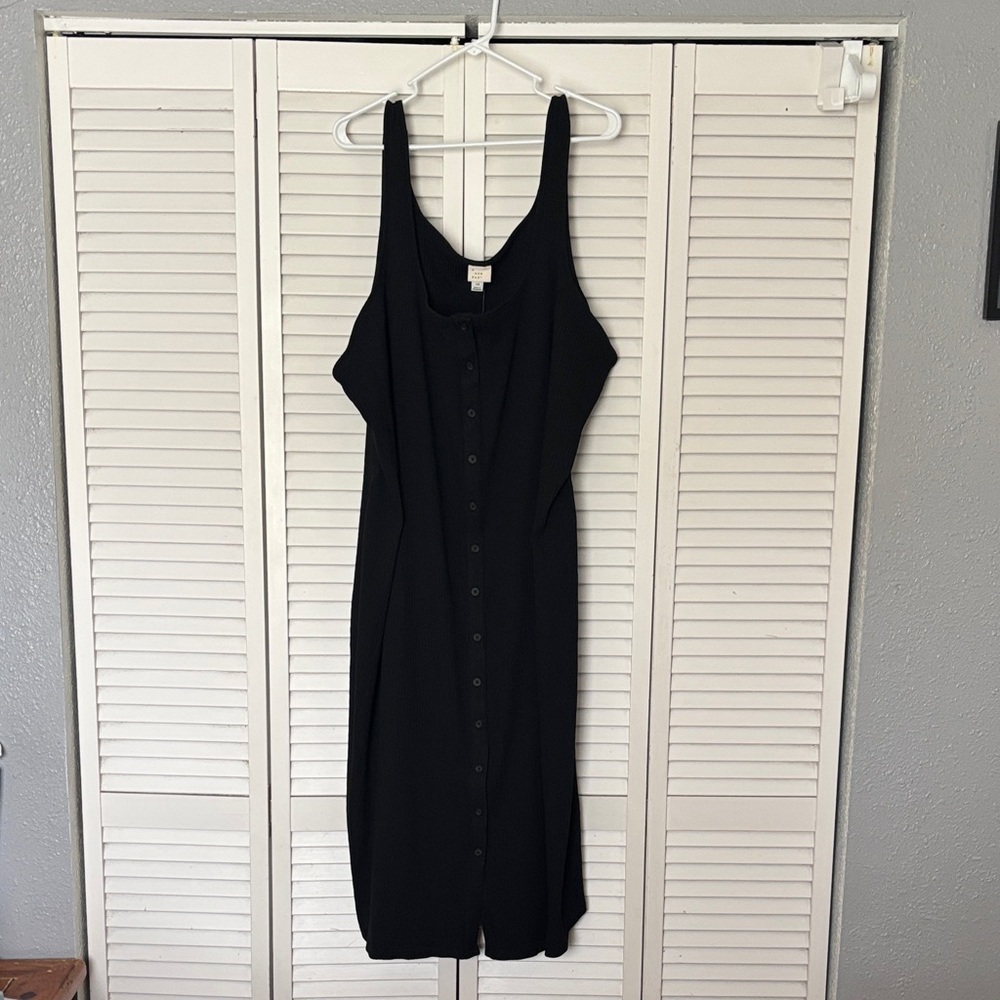 a new day Black Midi Bodycon Dress